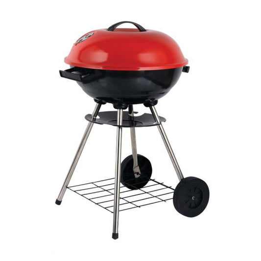 Parrilla de carbón con ruedas Alpine Cuisine BBQ-RS18R - Roja