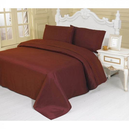 4-Piece Queen Set Burgundy Linen Sheets
