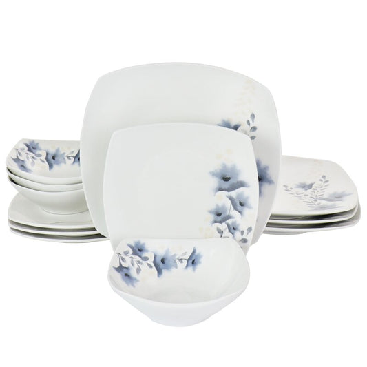 Gibson Home Evening Orchid 12 Piece Fine Ceramic Dinnerware Set