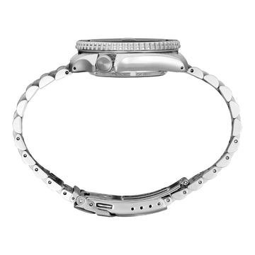 Seiko 5 Sports GMT Series Men's Silver-Tone Bracelet Watch - Black Dial