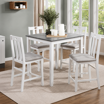 Belmont Counter Height Dining Table with 4 Chairs - Gray/White