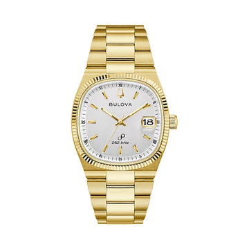 Bulova Super Seville Unisex 38mm Gold-Tone Bracelet Watch - Silver-Tone Dial