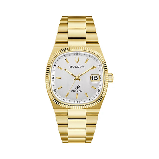 Bulova Super Seville Unisex 38mm Gold-Tone Bracelet Watch - Silver-Tone Dial