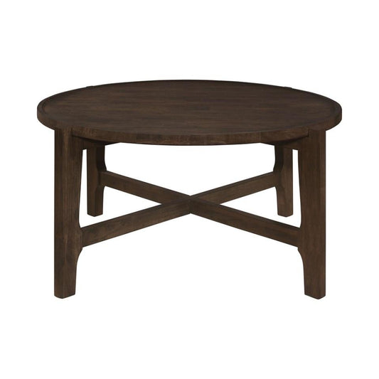Cota Round 38.25" Coffee Table by Coaster - Dark Brown