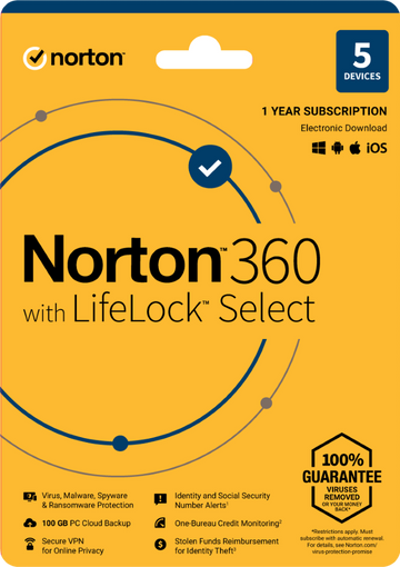 Norton 360 with Lifelock PC/IOS 1 Year-Digital Download