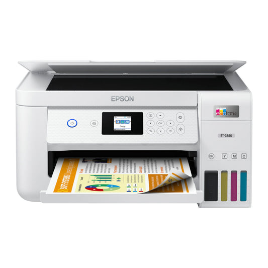 Epson EcoTank ET-2850 All-in-One Wireless Color Inkjet Printer - White