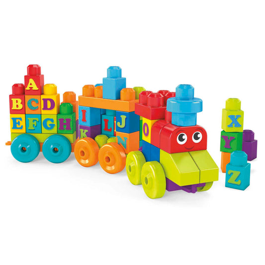 Mega Blocks ABC Learning Train Building Toy Set (60-Pieces)