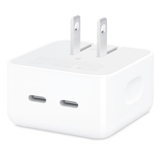 Apple 35 W Dual USB-C Port Compact Power Adapter - White