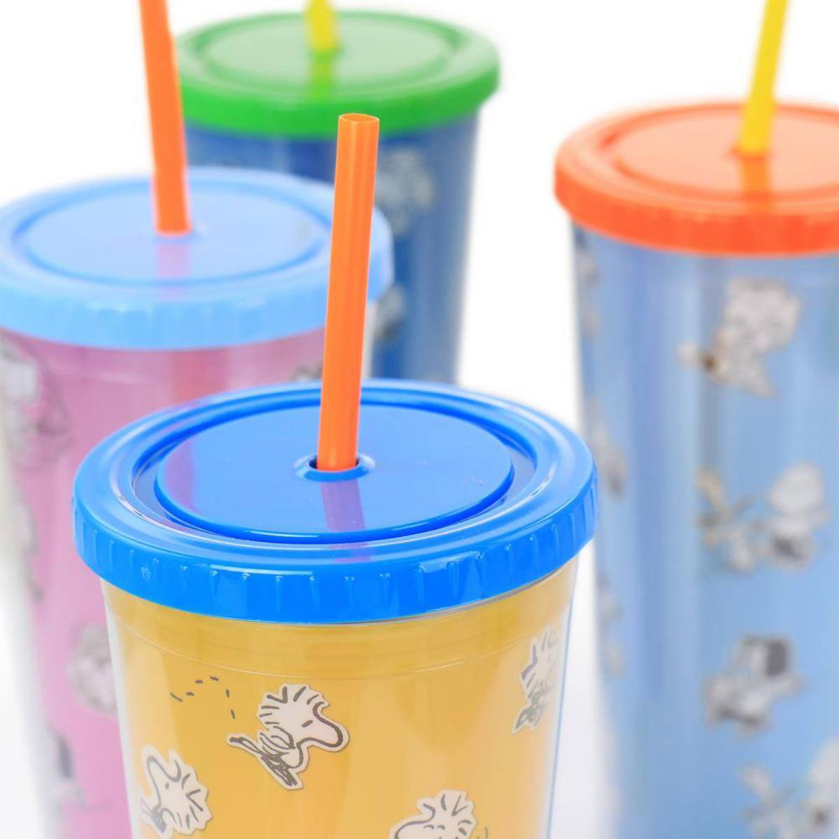 Peanuts 129407.01 23.6 oz Tumbler set with Lid and Straws (4 Pieces) - Multicolor