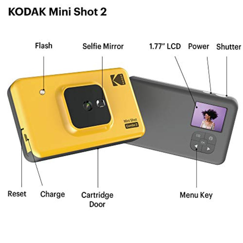 Kodak MiniShot 2 2-in-1 Instant Camera and Photo Printer - Yellow