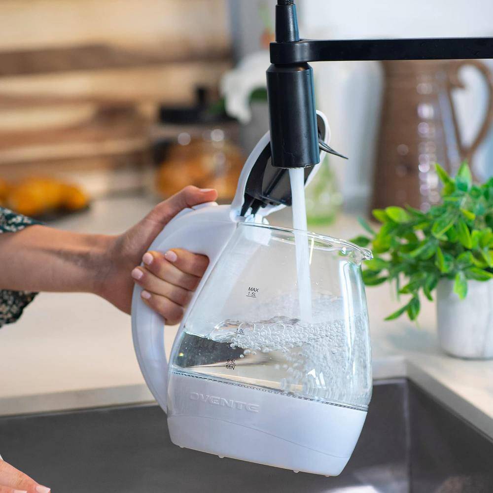 Ovente 1.5L Lighted Electric Kettle with Lid