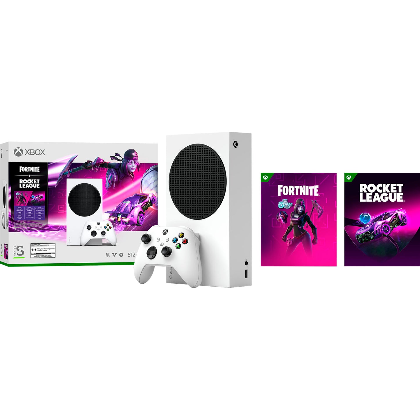 Microsoft Xbox Series S Fortnite & Rocket League Bundle, White