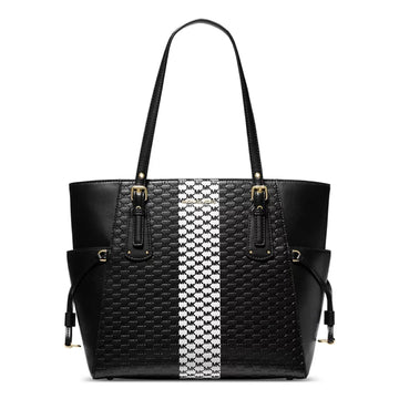Michael Kors Voyager Large East West Tote Bag - Black/White