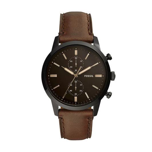 Fossil Townsman Men's 44mm Brown Strap Watch - Black Dial