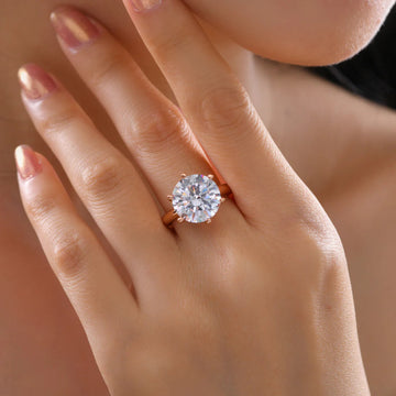 Anna Zuckerman Anastasia 23 Women's 7 ct. Diamond Crystalline Solitaire Engagement Ring in 18K Yellow Gold-Plating over 925 Sterling Silver