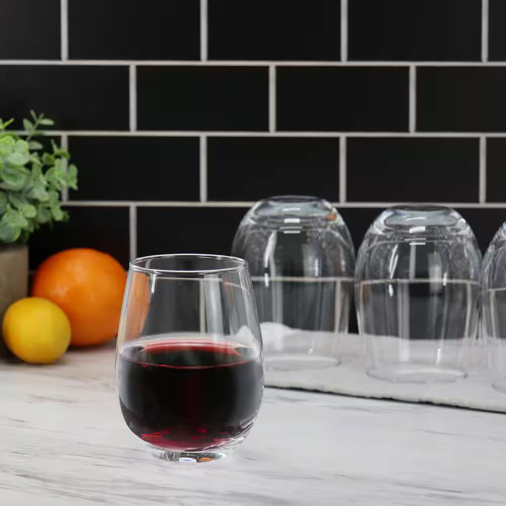 18 oz stemless wine glasses Gibson Home 140488 Belinni Classic 18 oz Stemless Wine Glass Set (4 Pi–  Curacao