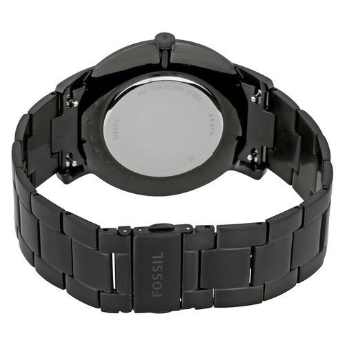 Reloj minimalista de acero inoxidable con esfera negra para hombre de Fossil - Negro