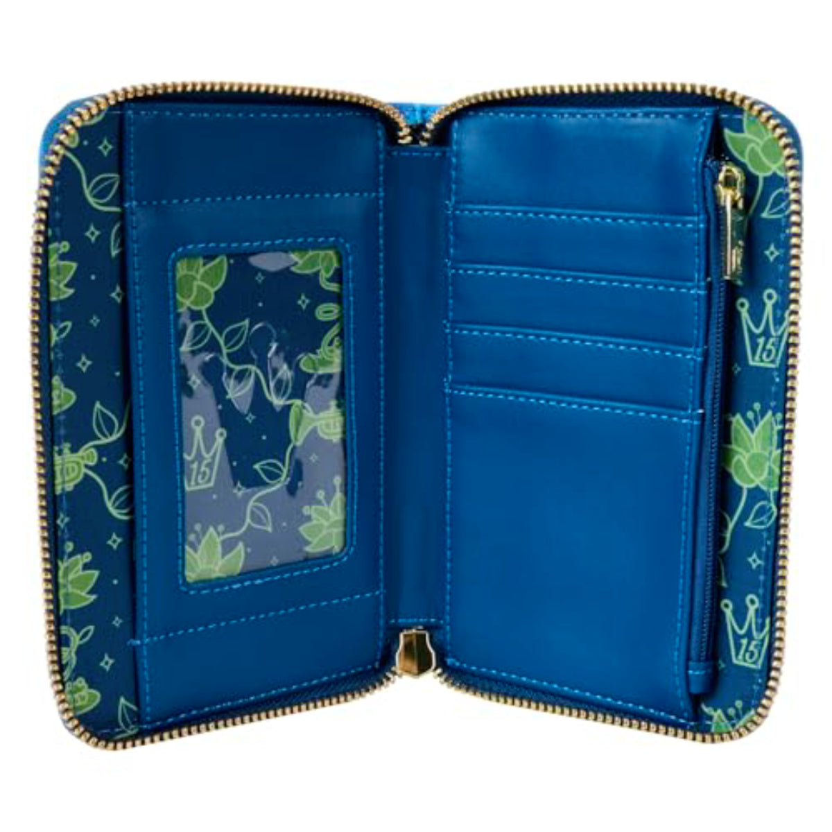 Disney The Princess and The Frog 15th Anniversary Evening Star Glow Zip Around Wallet - Blue