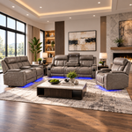 Dubai (3-Piece) Power Reclining Living Room Set by Elements - Light Gray