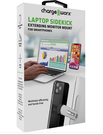 Soporte extensible para monitor de teléfonos inteligentes ChargeWorx - Plateado 