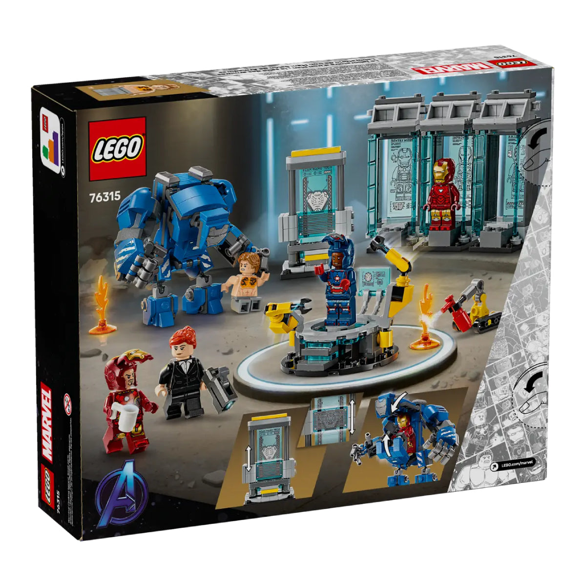 LEGO Marvel Iron Man's Laboratory: Hall of Armor Building Toy Set (384-Pieces)