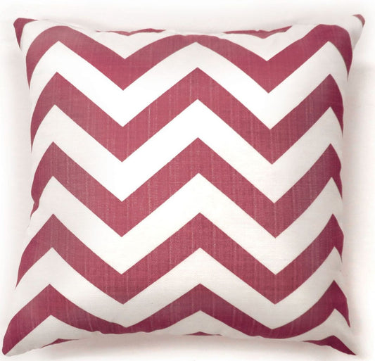 Ivory Red Contemporary 18"x18" Throw Pillow