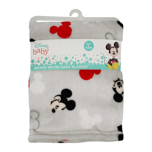 Disney 30" x 36" Mickey Mouse Throw Blanket with Tossed Face Print - Gray