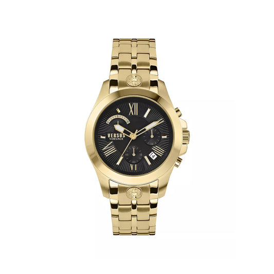 Versus Versace Chrono Lion Arch Men's 44 mm Gold-Tone Bracelet Watch - Black Dial