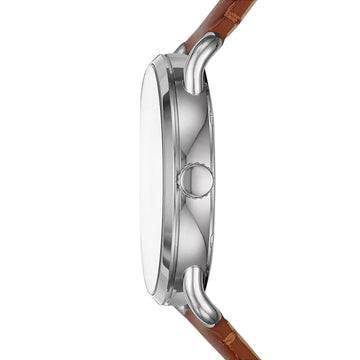 Fossil Copeland Men's 42mm Brown Strap Watch - Blue Dial