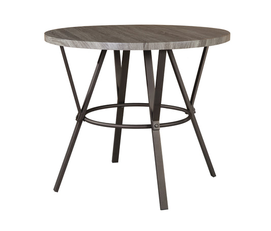 42" Brown Top Metal Round Counter Table with Wood