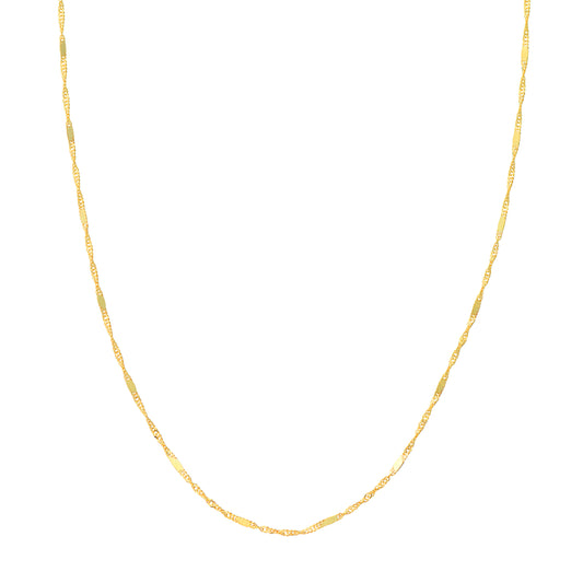 14K Yellow Gold 20" 1.45MM Flat Station Chain