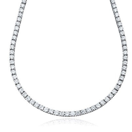 Crislu Women's 24 Carat Classic Tennis Necklace Brilliant Cubic Zirconia - Silver