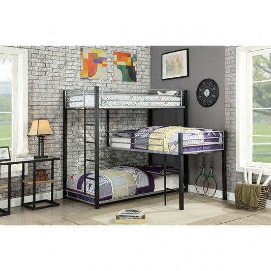 Cama triple Aubrey Twin de Furniture of America en color negro arena