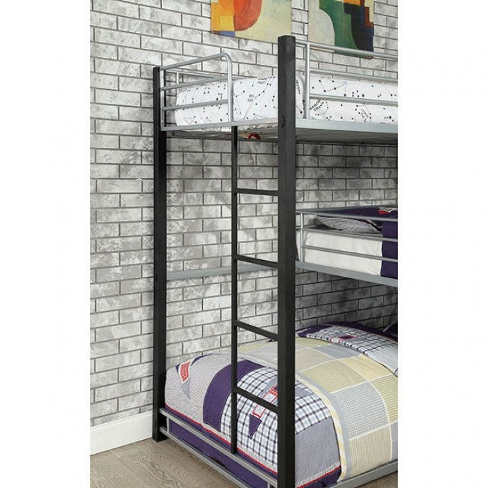 Cama triple Aubrey Twin de Furniture of America en color negro arena