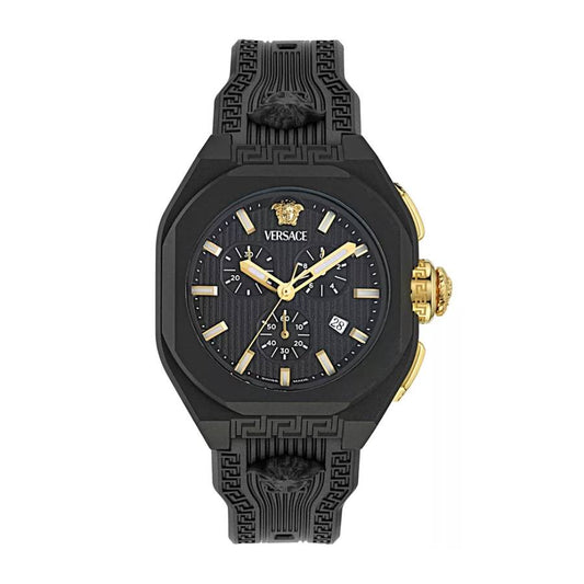 Versace V-Legend Chronograph Men's 44mm Strap Watch - Black