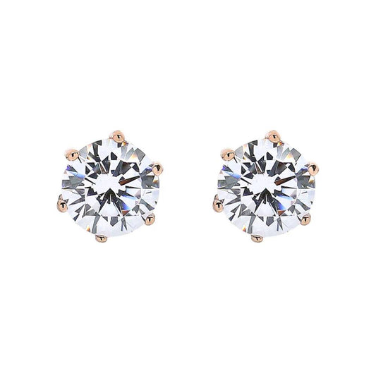 Anna Zuckerman Anastasia 19 Women's 5 ct. Diamond Crystalline 6 Prong Studs in 18K Yellow Gold- Plating over 925 Sterling Silver