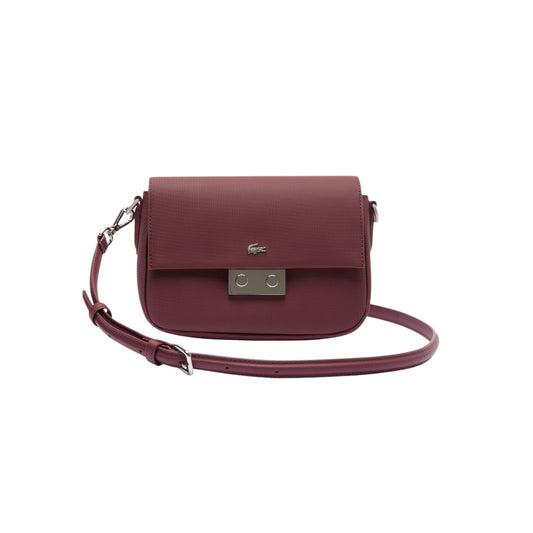 Lacoste Flap Close Crossbody Shoulder Bag - Expresso