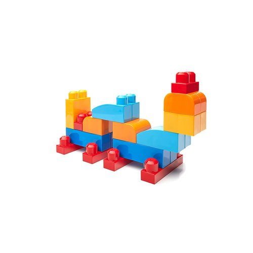 Bolsa de construcción grande First Builders de Mega Bloks, juego de construcción clásico de 80 piezas, color azul