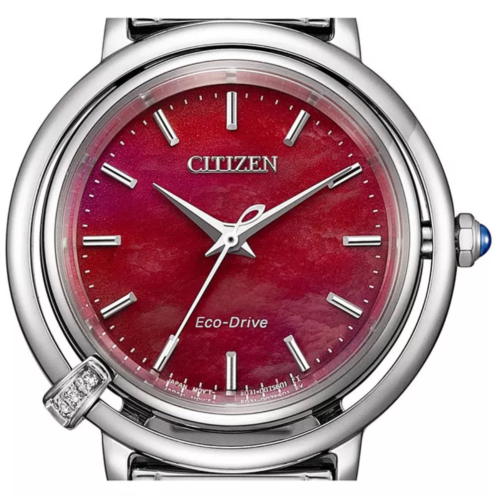 Citizen L Arcly Women's 31.2mm Silver Bracelet Watch with Interchangeable Strap - Red Dial