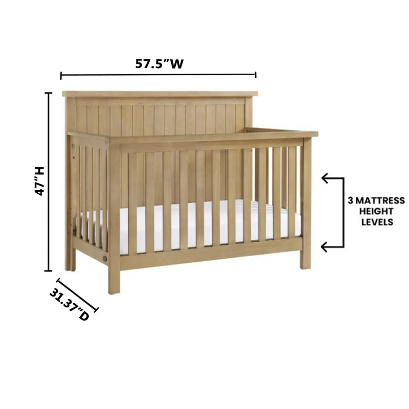 Oxford Everlee 4-In-1 Convertible Crib - Honey Wood