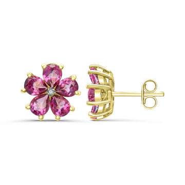 Flower Earrings in 10K Yellow Gold