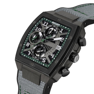 Ducati Men's 40mm Gray Strap Watch - Black Dial