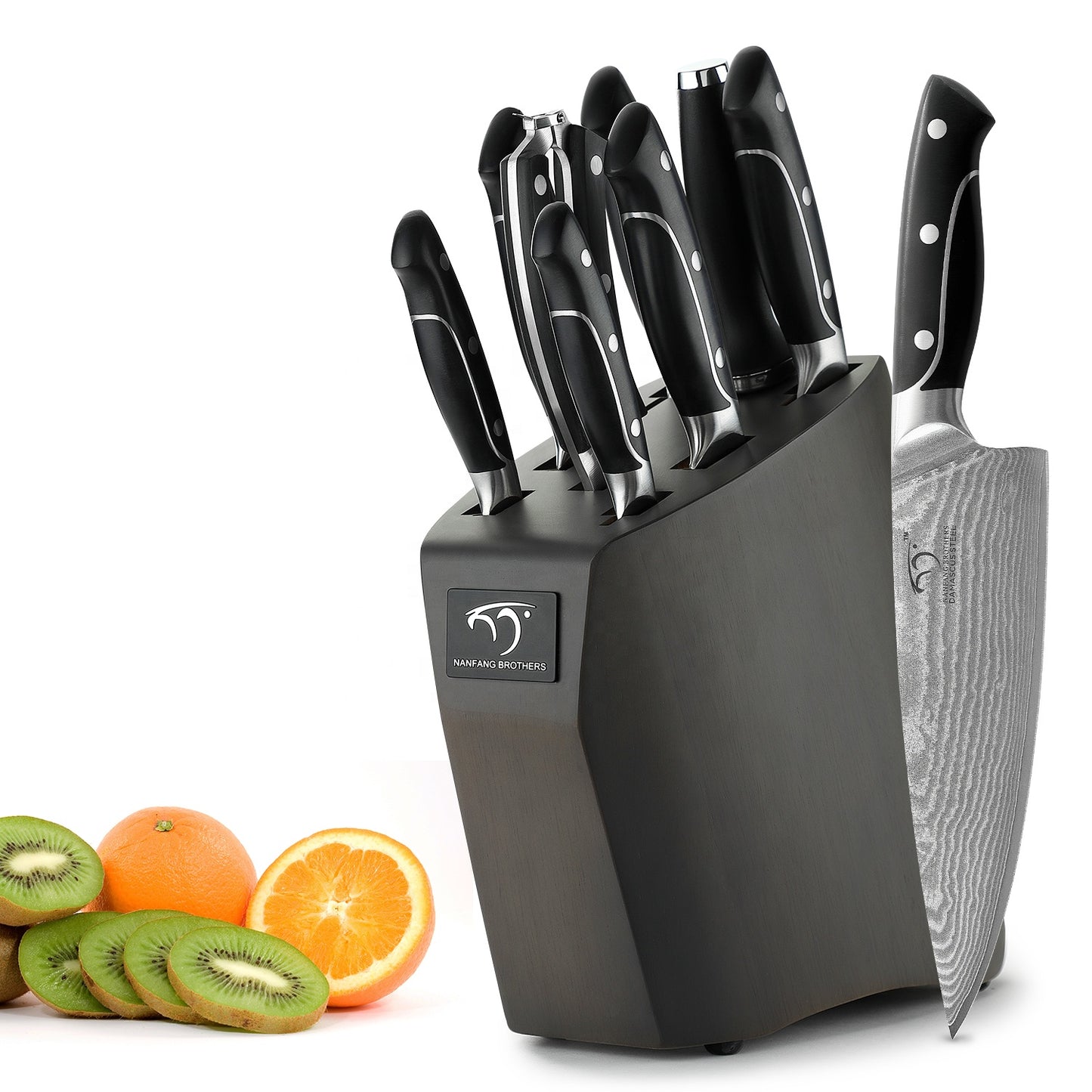 Toscana Damascus Kitchen Knife Set (9-Piece) - Grey