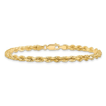 10K 8" Hollow Cashmere Rope Bracelet 4MM