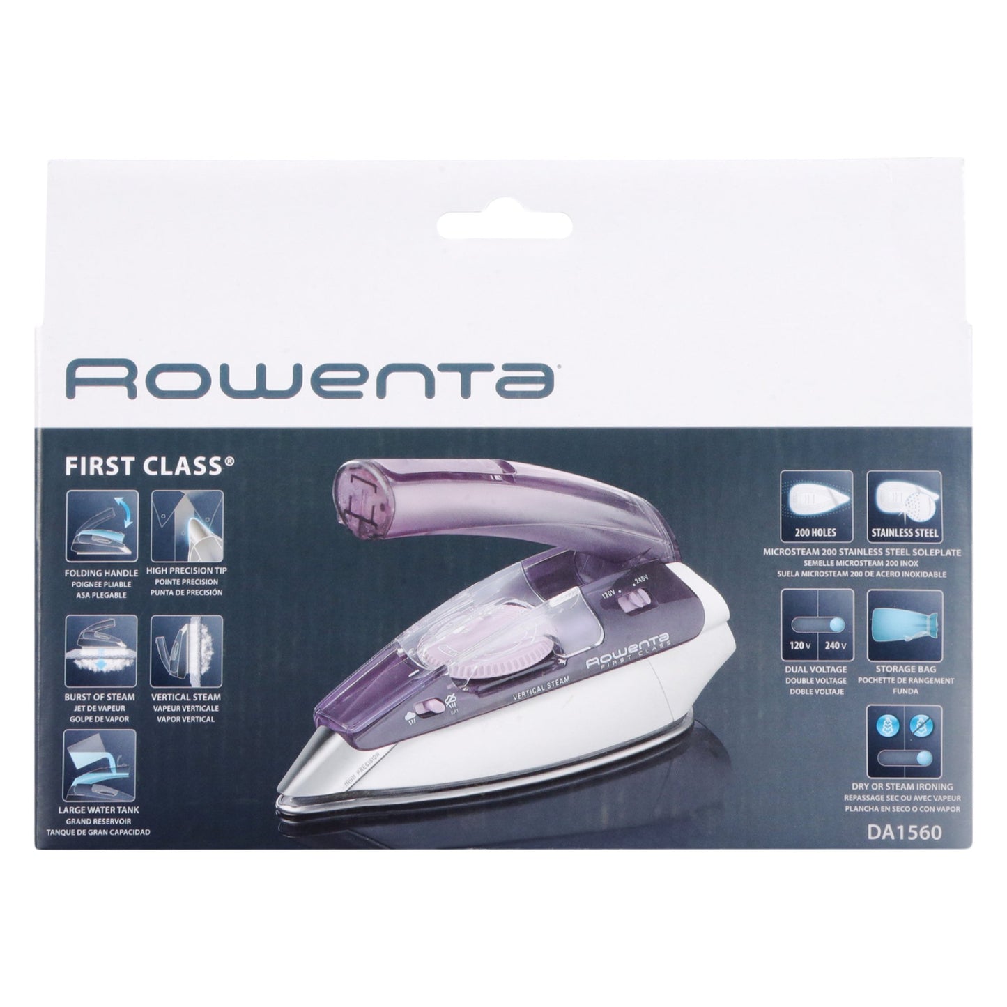 Rowenta Pro Compact Soleplate Steam Iron - Purple