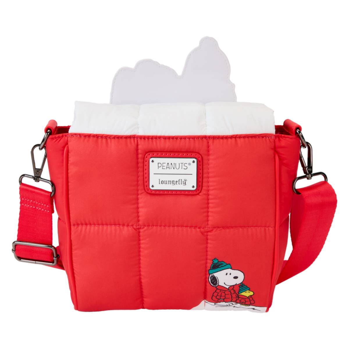 Loungefly Peanuts Snoopy Woodstock Snow Day Doghouse Crossbody Bag - White/Red