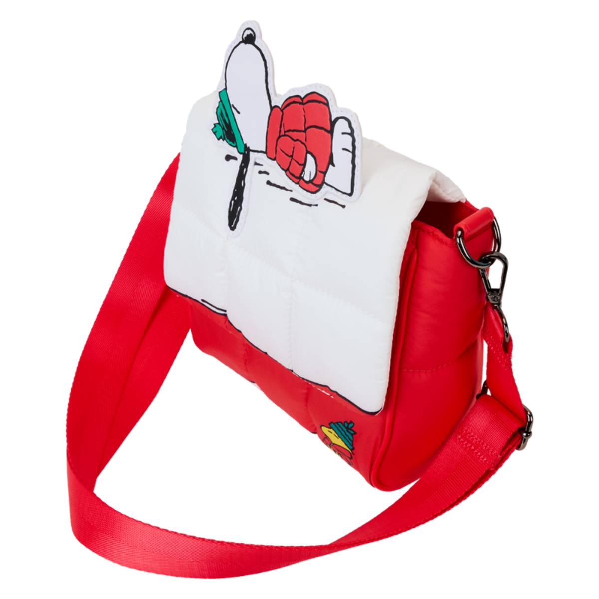 Loungefly Peanuts Snoopy Woodstock Snow Day Doghouse Crossbody Bag - White/Red