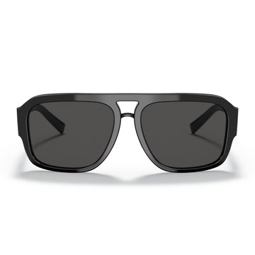 Dolce & Gabbana Men's DG4403 Pilot Solid Color Sunglasses - Black/Dark Gray