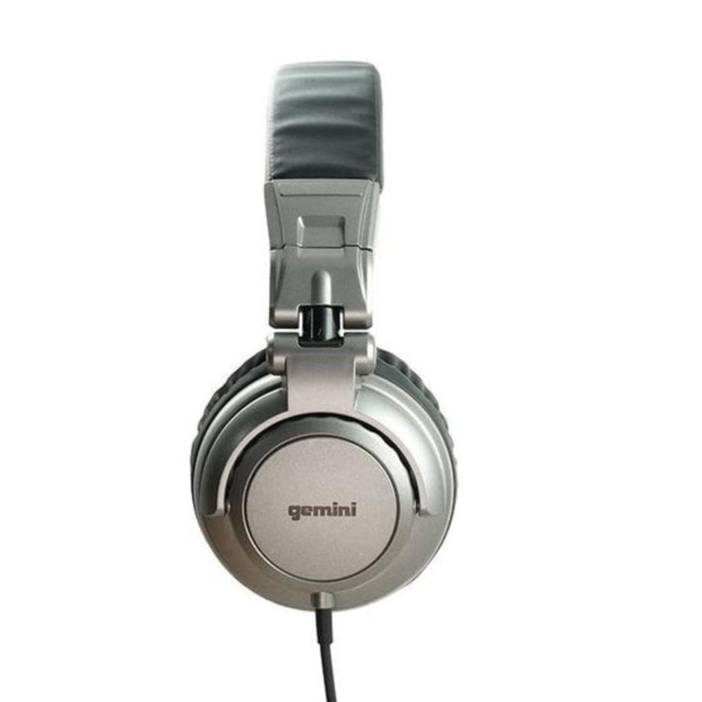 Gemini DJX-500 Professional DJ Wired Over-the-Ear Headphones with Padded Ear Cups - Black/Silver