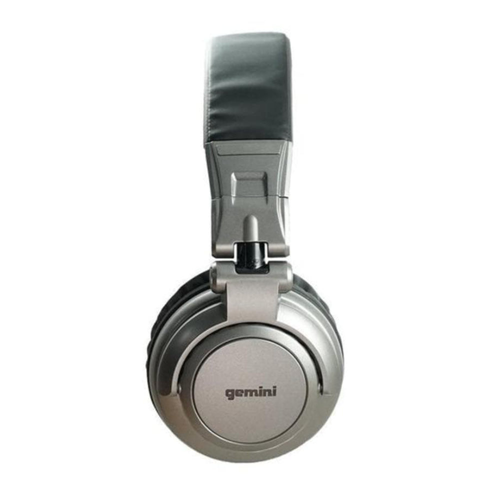 Gemini DJX-500 Professional DJ Wired Over-the-Ear Headphones with Padded Ear Cups - Black/Silver